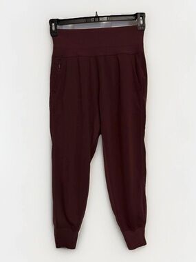 Athleta Venice Velvet Stripe Jogger Pants Women’s XS Burgundy Casual Activewear